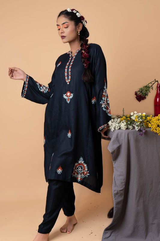 Ethereal Noir - Black Pheran Set