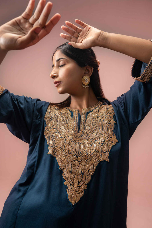 Midnight Sapphire - Blue Pheran Set