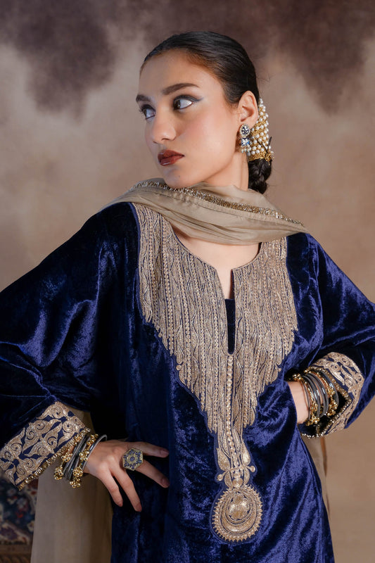 Monal - Blue Pheran Set