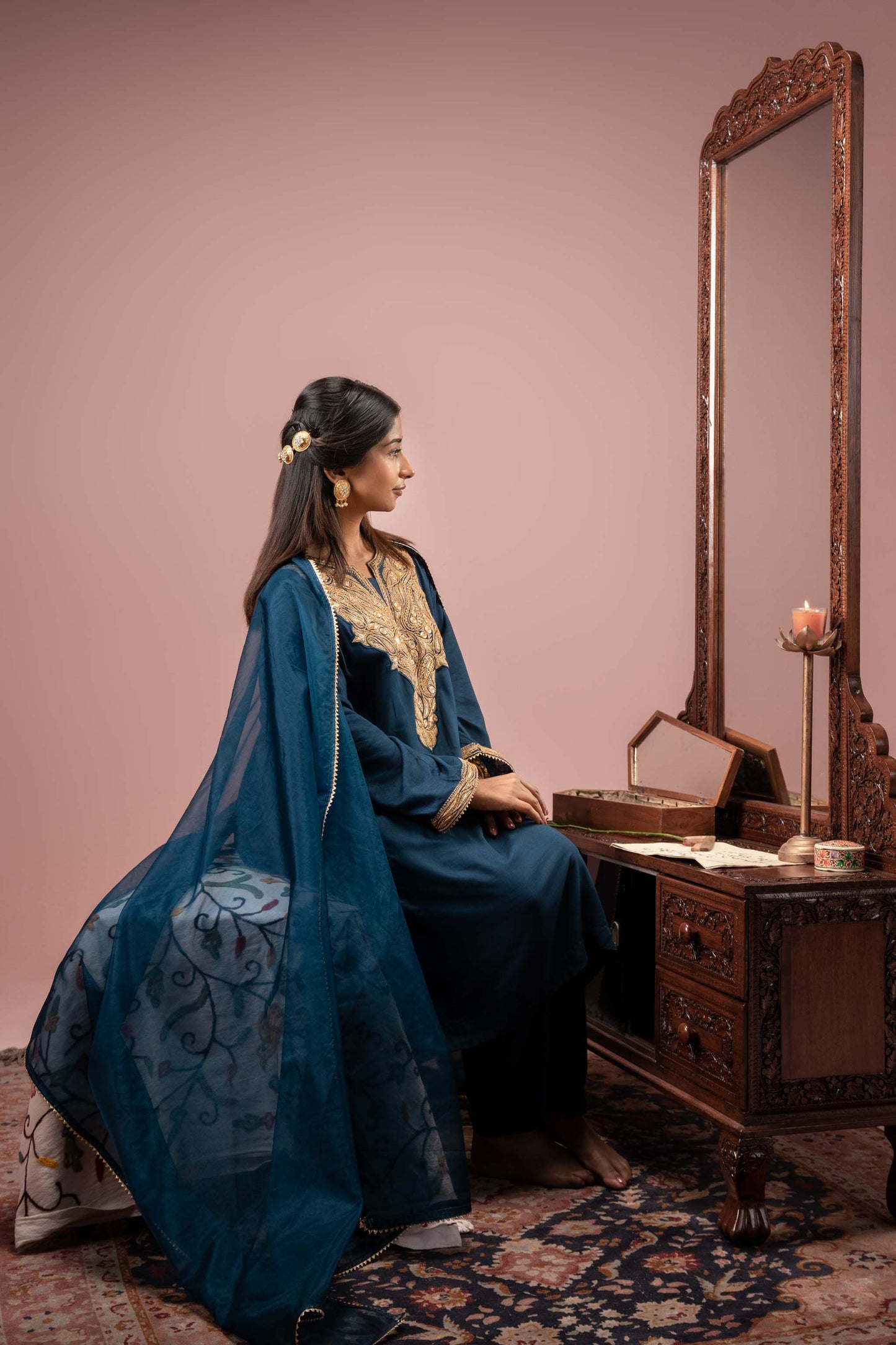 Midnight Sapphire - Blue Pheran Set