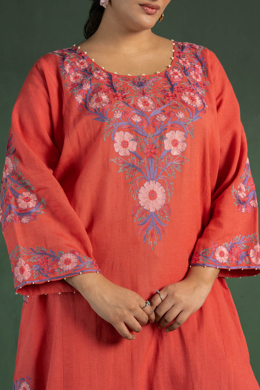 Begonia - Punch Pink Pheran Set
