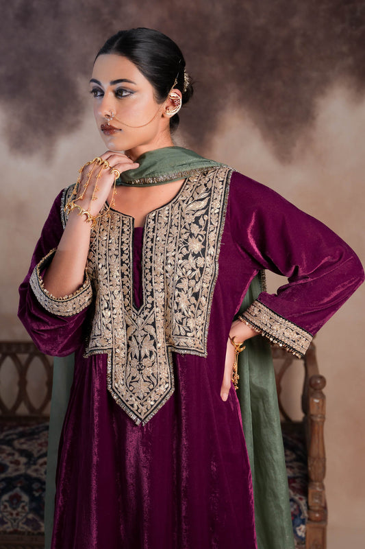 Starling - Deep Plum Kaftan Set