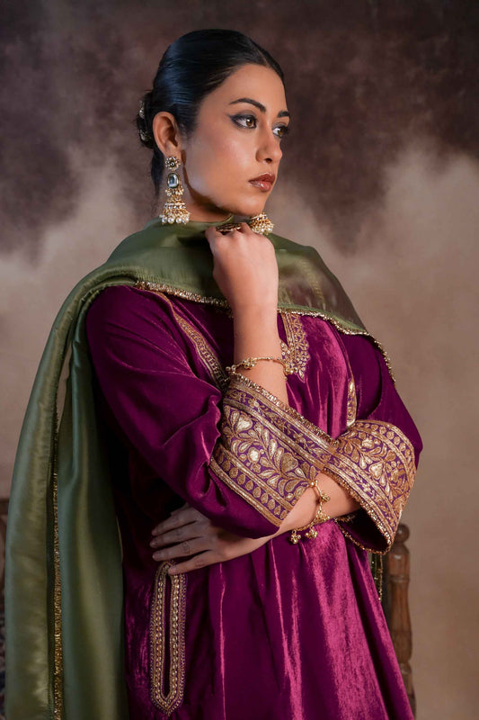 Turaco - Purple Pheran Set