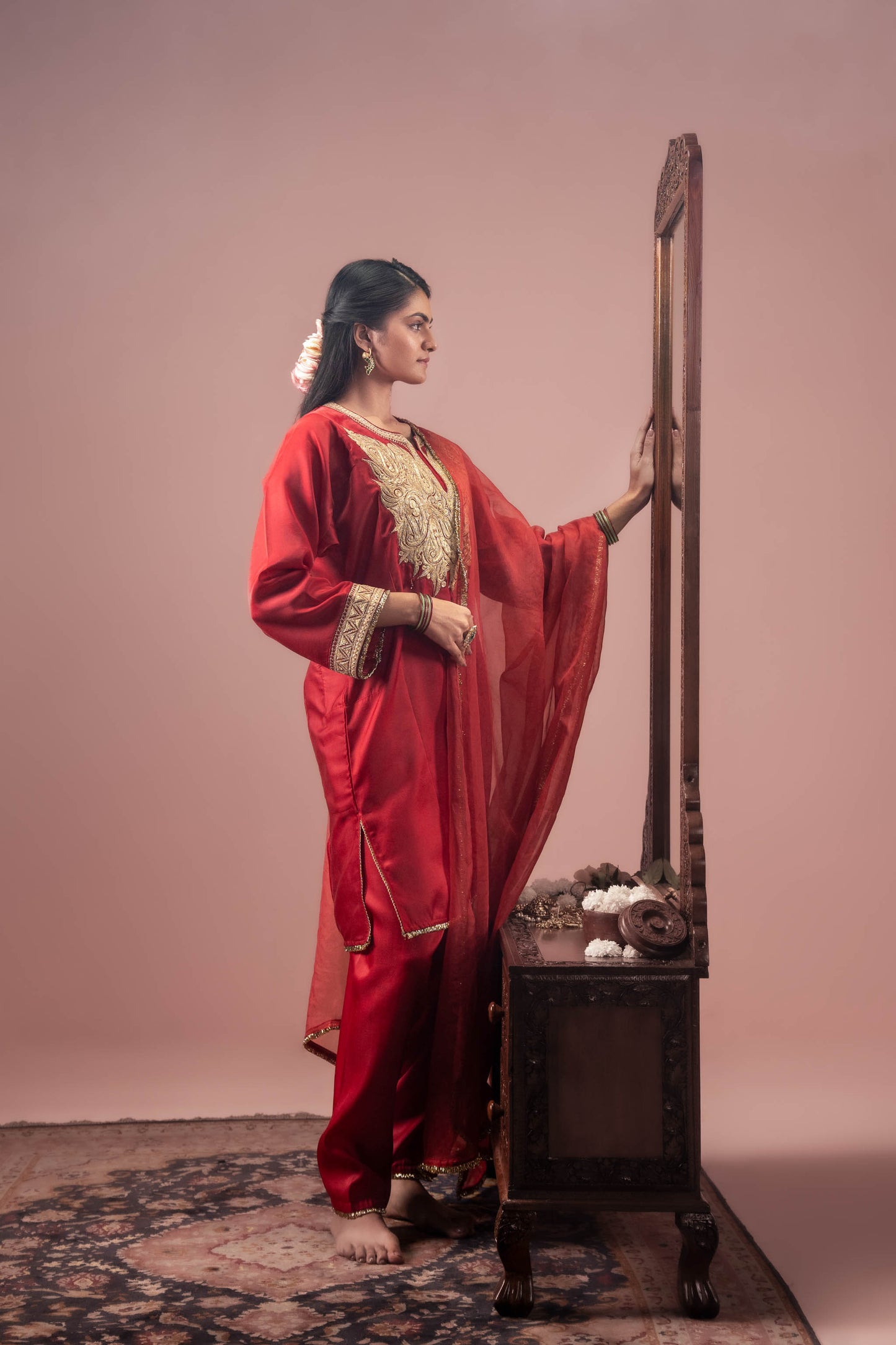 Crimson Empress - Red Pheran Set