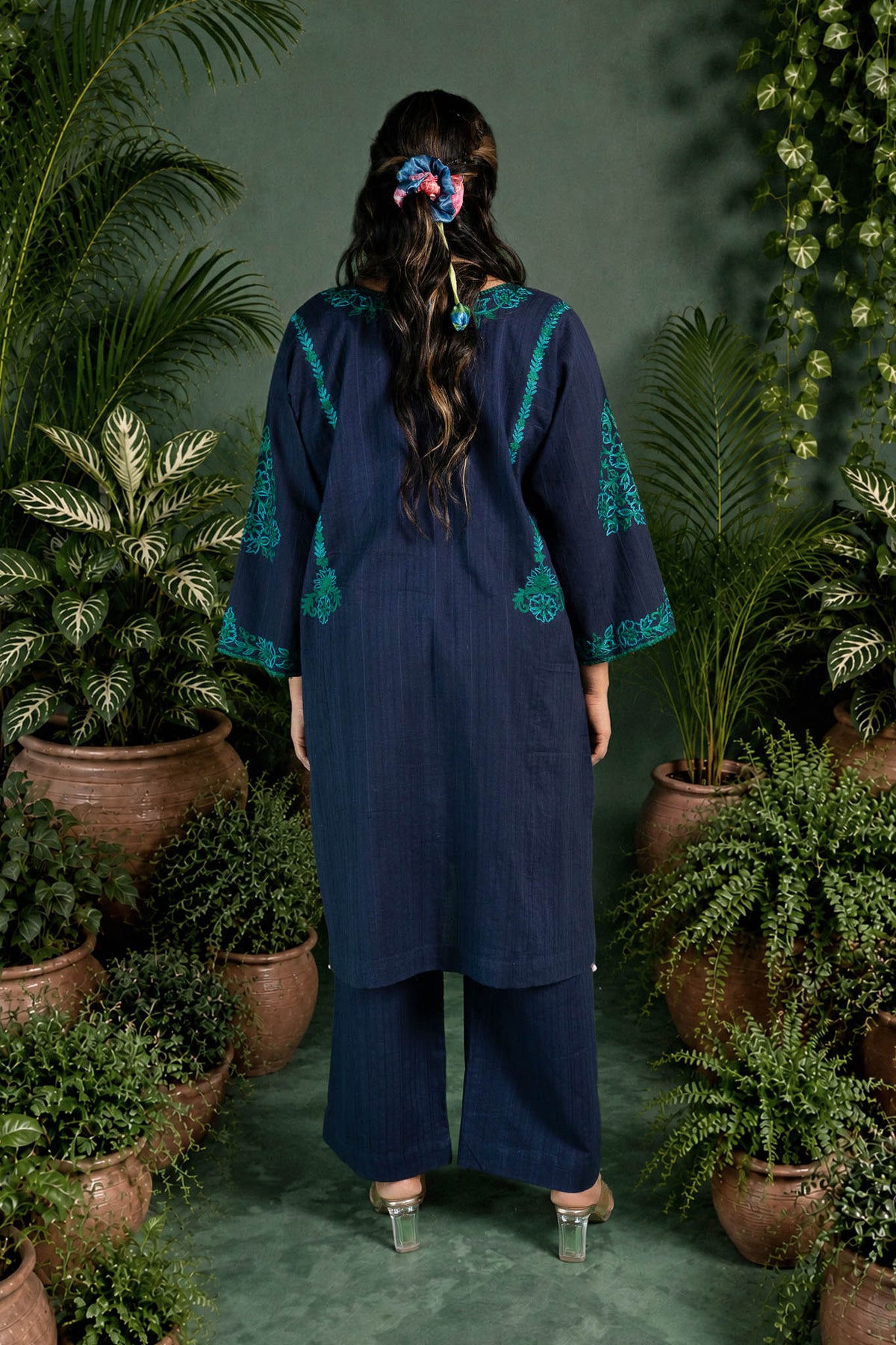 Hydrangea - Blue Pheran Set