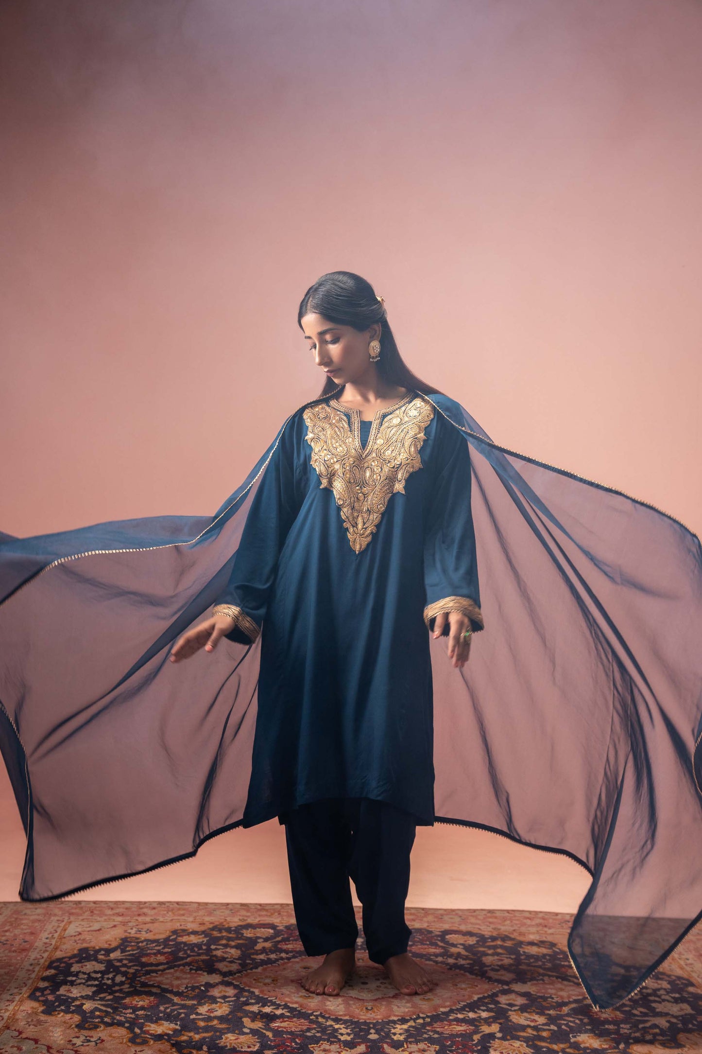 Midnight Sapphire - Blue Pheran Set