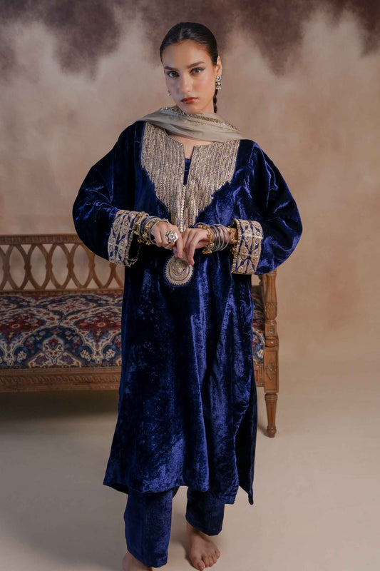 Monal - Blue Pheran Set