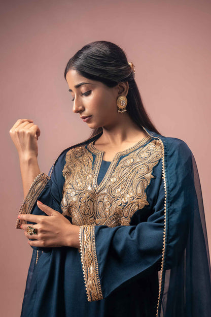 Midnight Sapphire - Blue Pheran Set