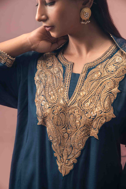 Midnight Sapphire - Blue Pheran Set