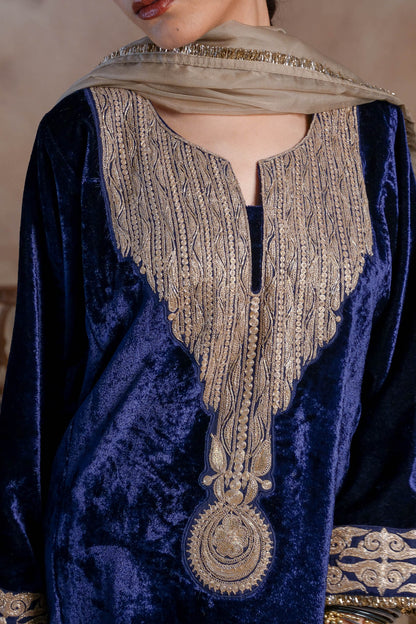 Monal - Blue Pheran Set