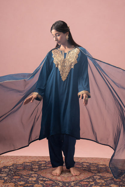Midnight Sapphire - Blue Pheran Set
