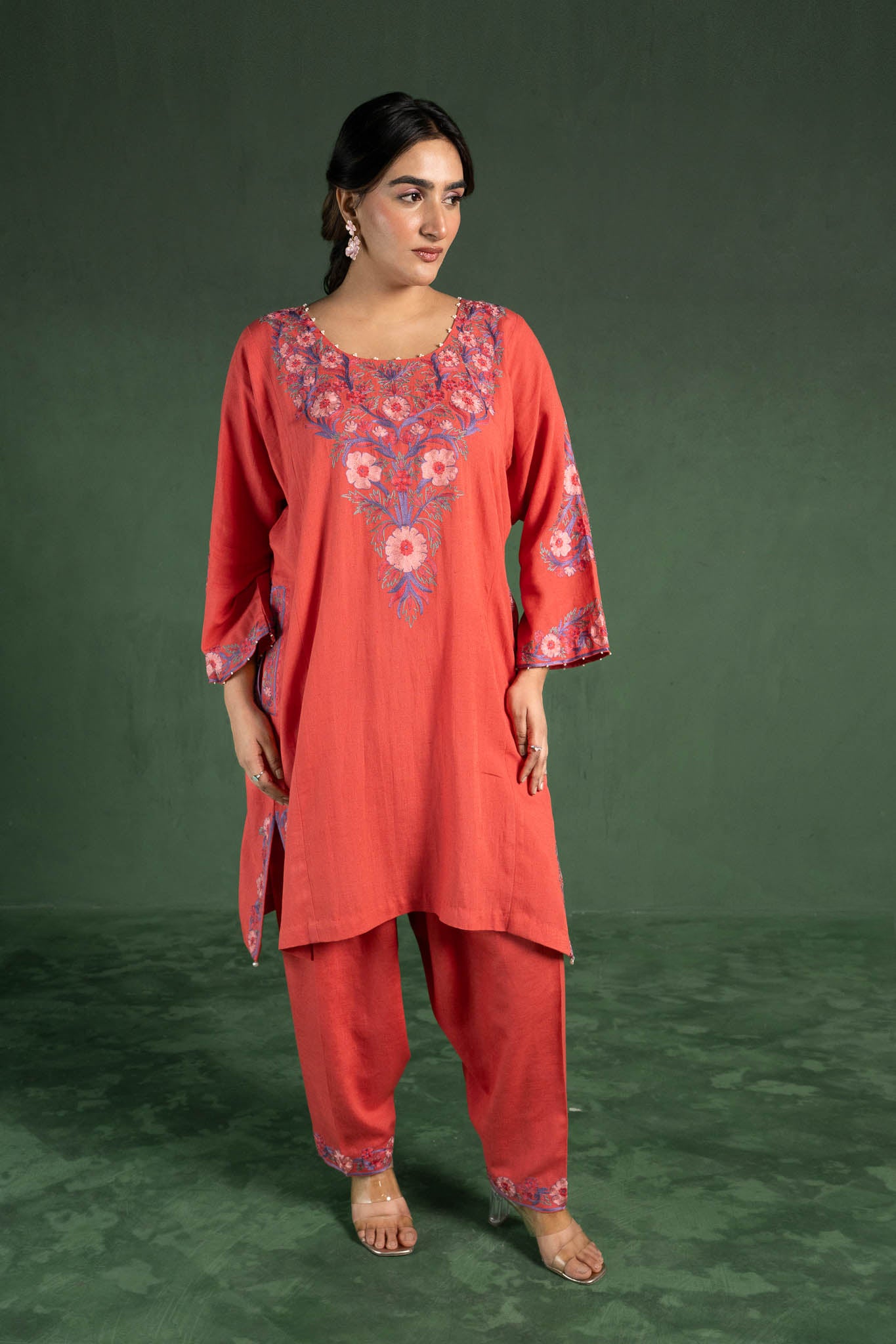 Begonia - Punch Pink Pheran Set