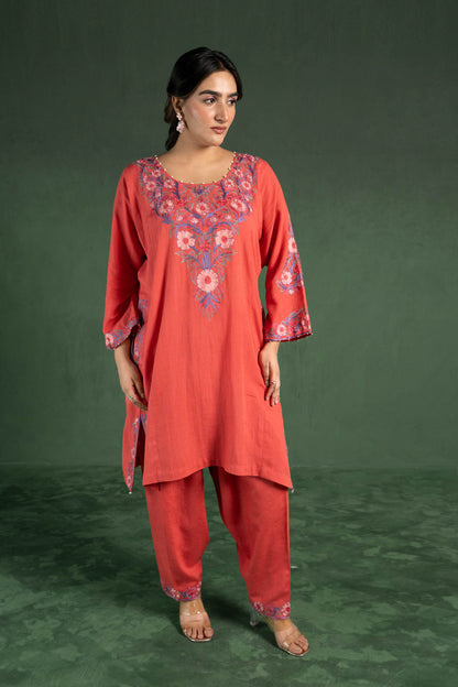 Begonia - Punch Pink Pheran Set