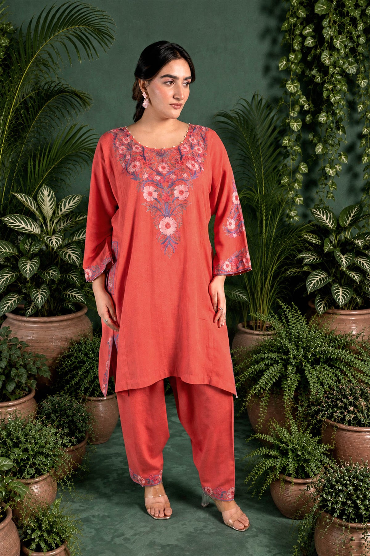 Begonia - Punch Pink Pheran Set
