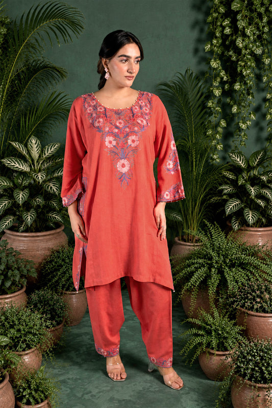 Begonia - Punch Pink Pheran Set