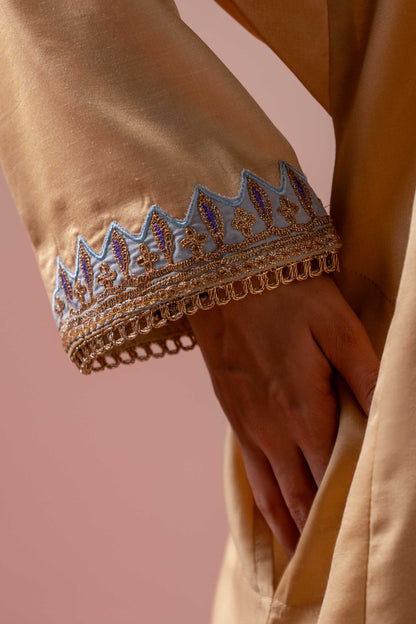 Sunkissed Grace - Light Gold Pheran Set