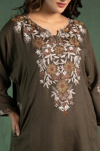 Euphorbia - Moss Green Pheran Set