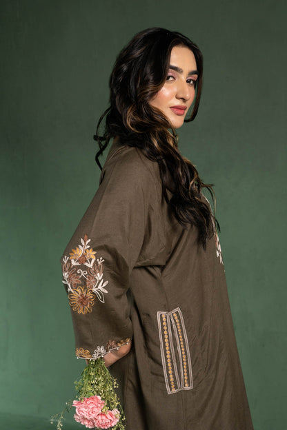 Euphorbia - Moss Green Pheran Set