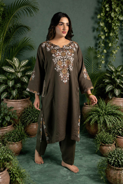 Euphorbia - Moss Green Pheran Set