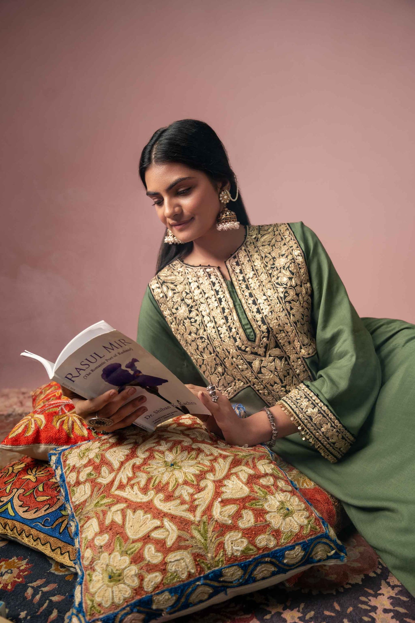 Spring Fern - Green Pheran Set