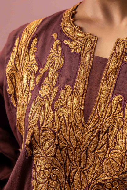 Regal Mulberry - Maroon Pheran Set
