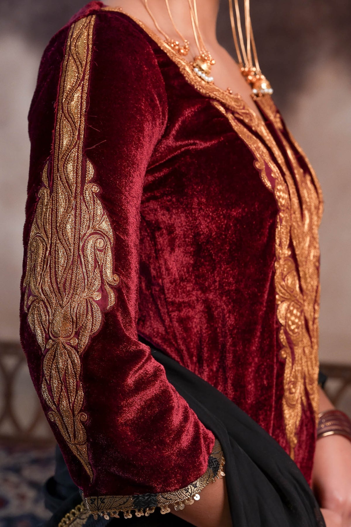 Rosella - Maroon Sharara Set