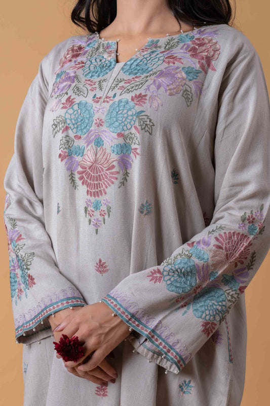 Ivory Muse - Off-White Pheran Set