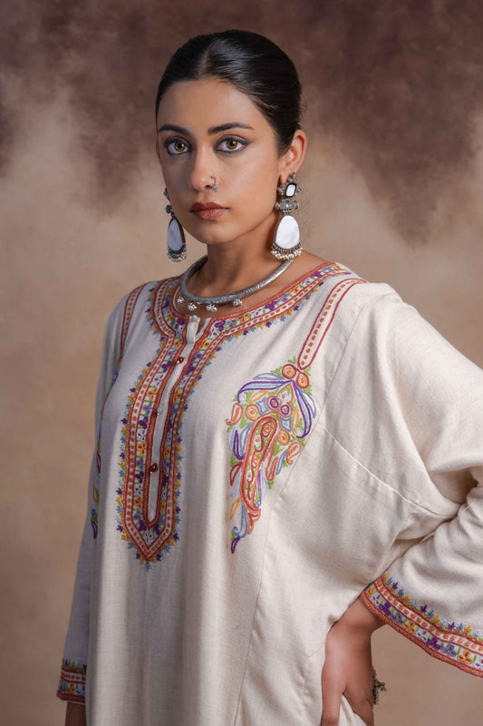 Egret - Ivory Pheran Set