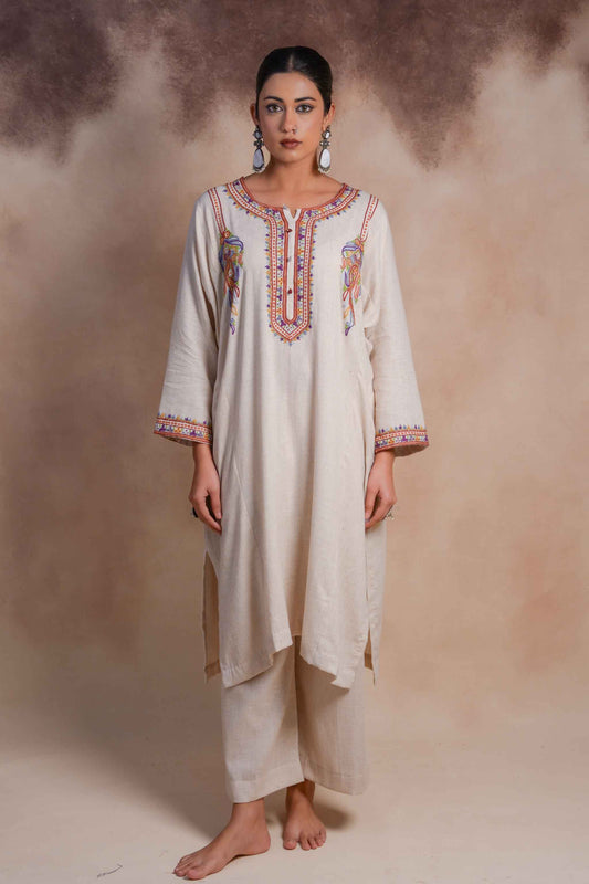 Egret - Ivory Pheran Set