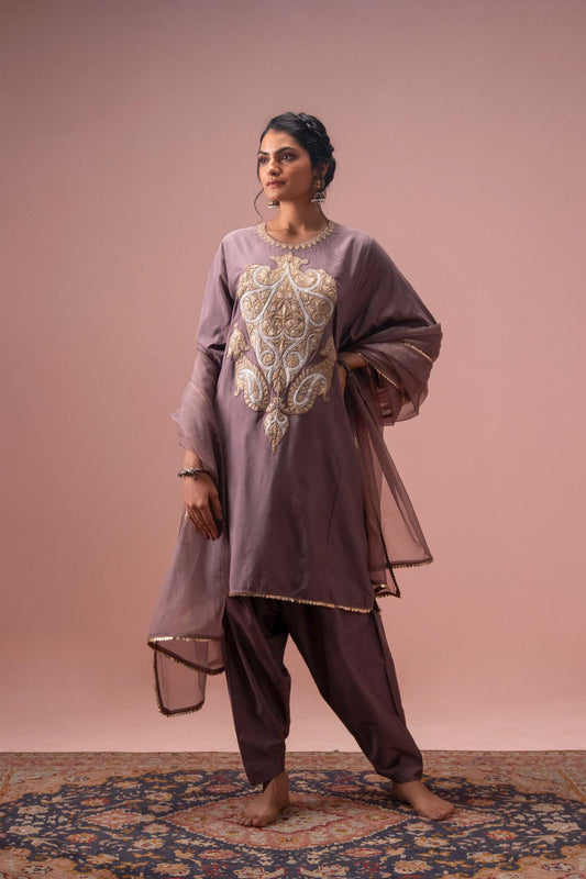Moonlit Amethyst - Mauve Pheran Set