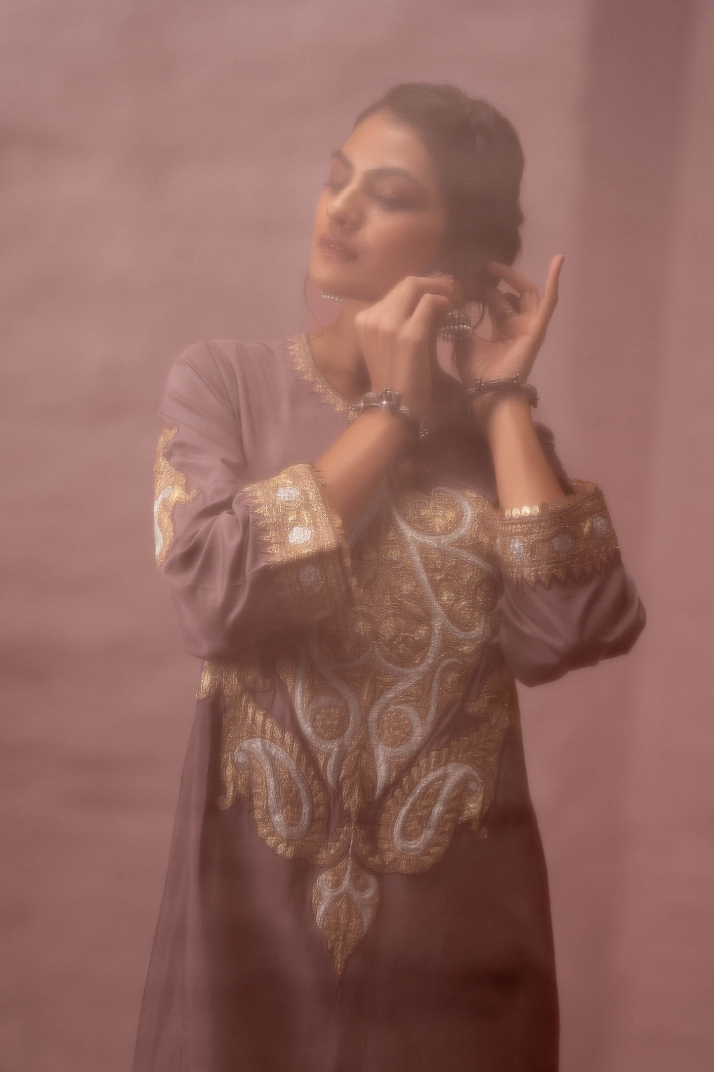 Moonlit Amethyst - Mauve Pheran Set