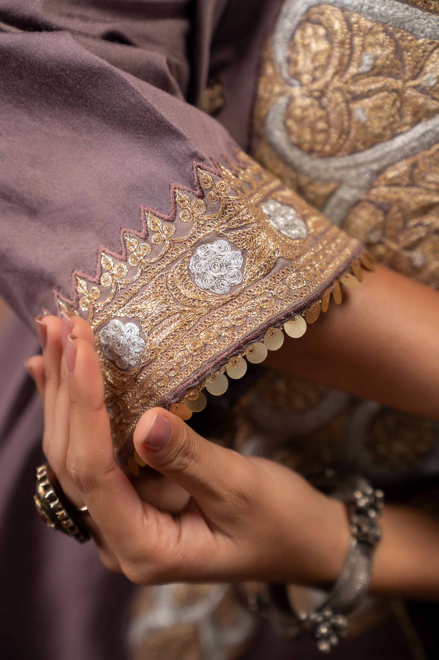 Moonlit Amethyst - Mauve Pheran Set
