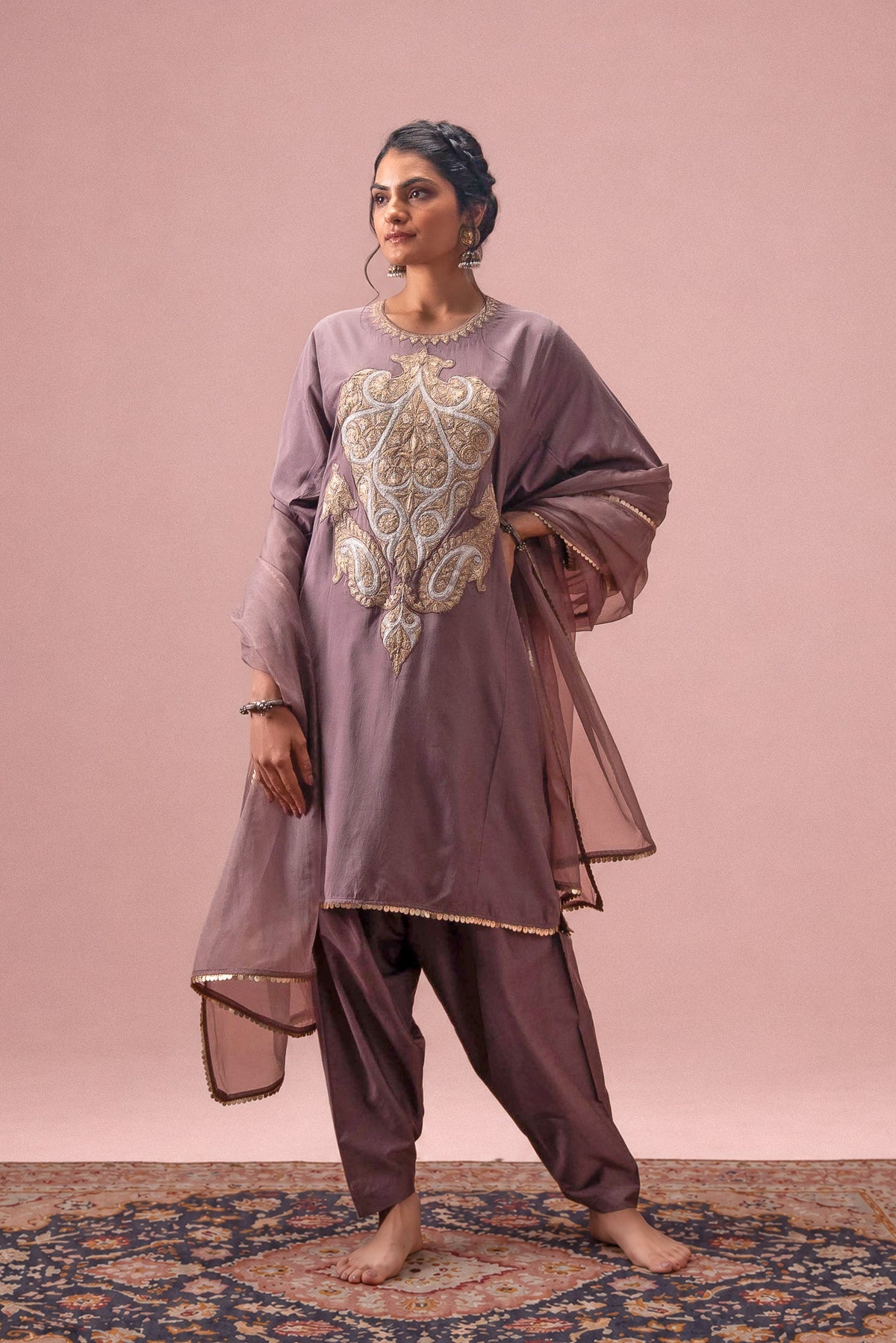 Moonlit Amethyst - Mauve Kurta Set