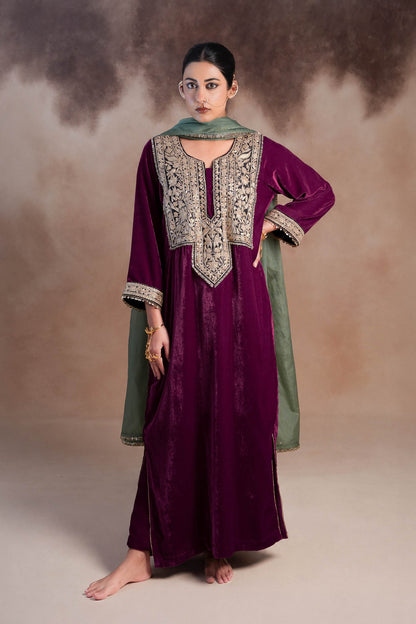 Starling - Deep Plum Kaftan Set