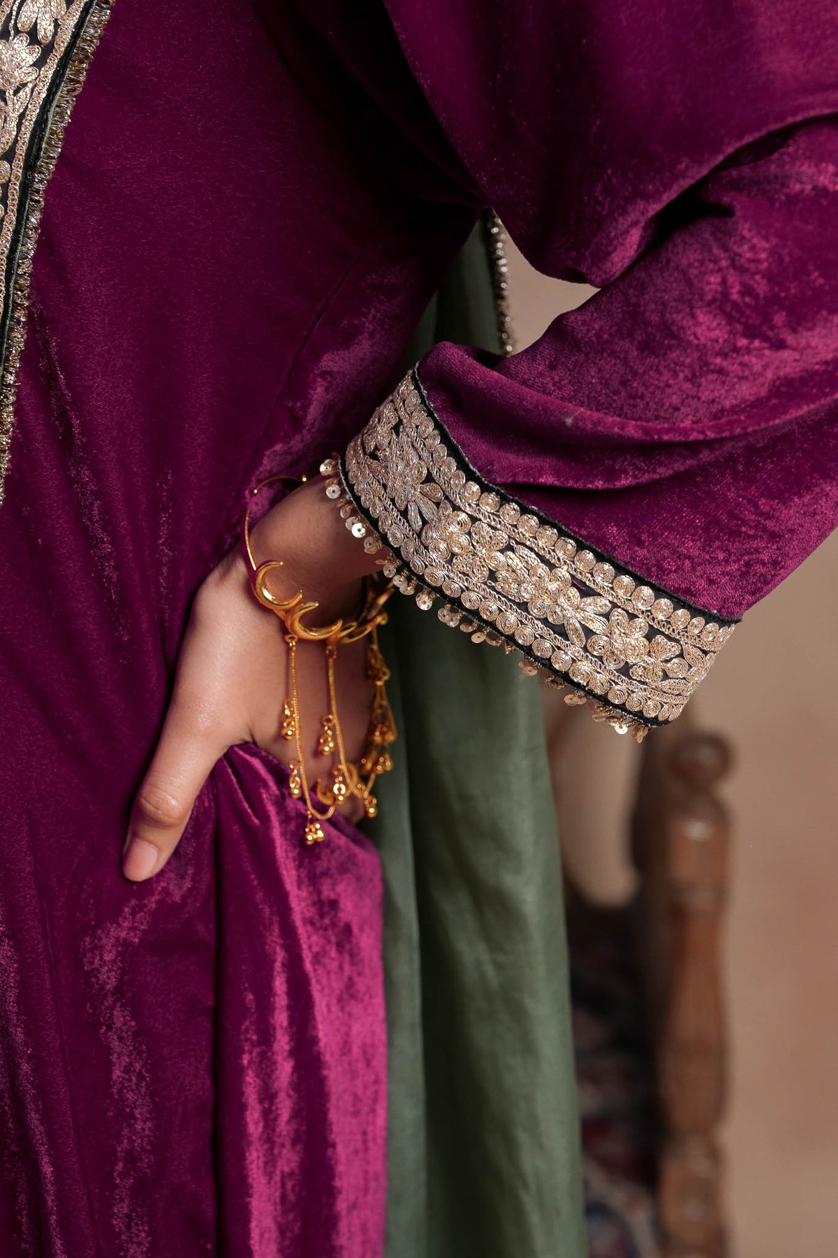 Starling - Deep Plum Kaftan Set
