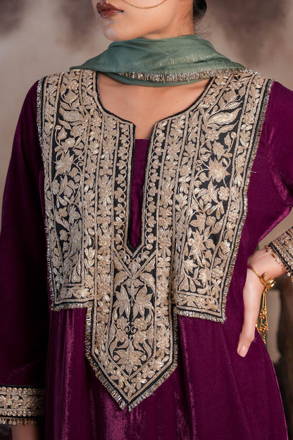 Starling - Deep Plum Kaftan Set