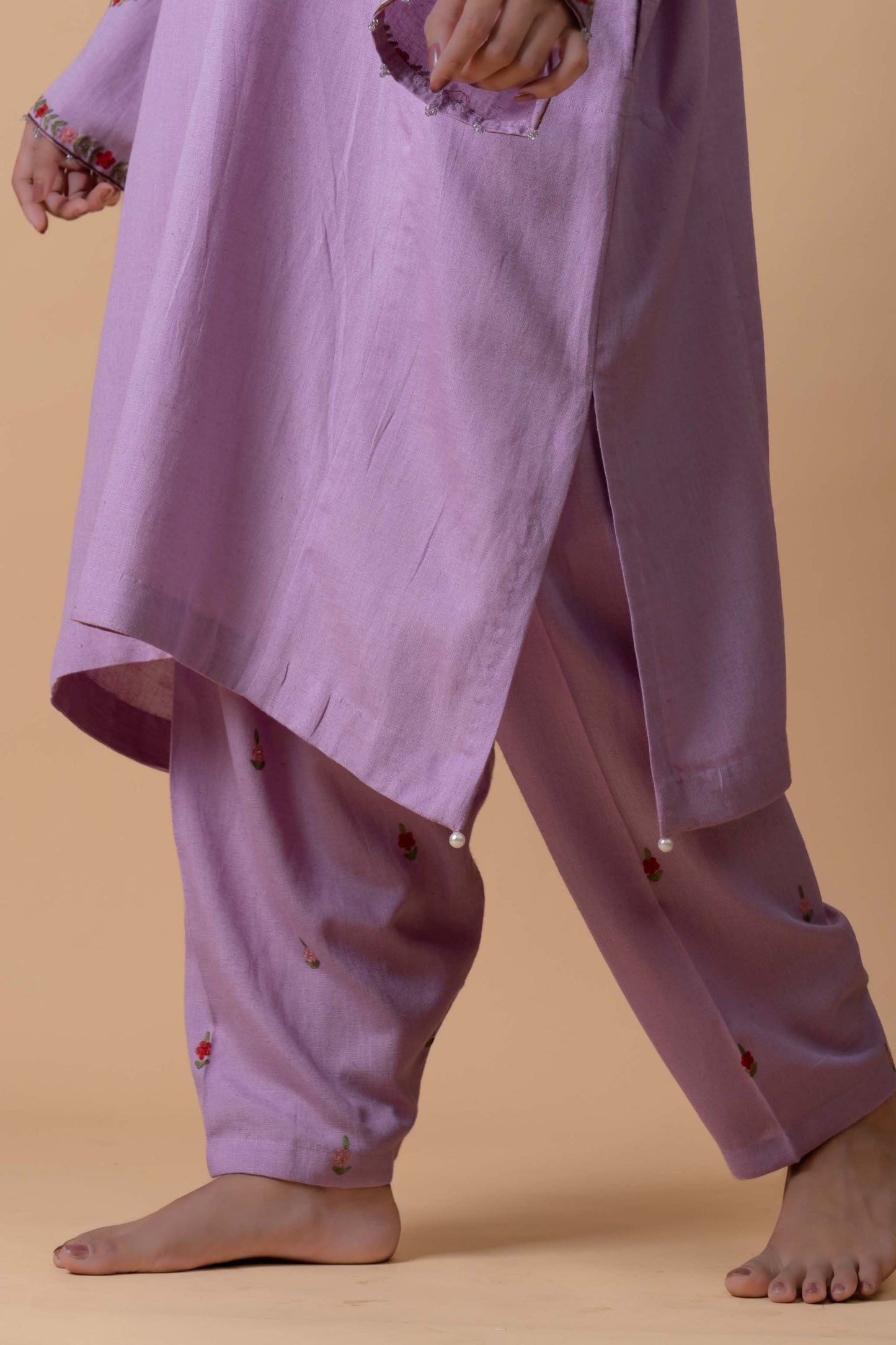 Soft Reverie - Lilac Pheran Set