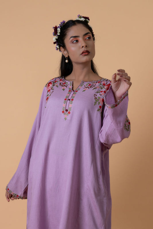 Soft Reverie - Lilac Pheran Set