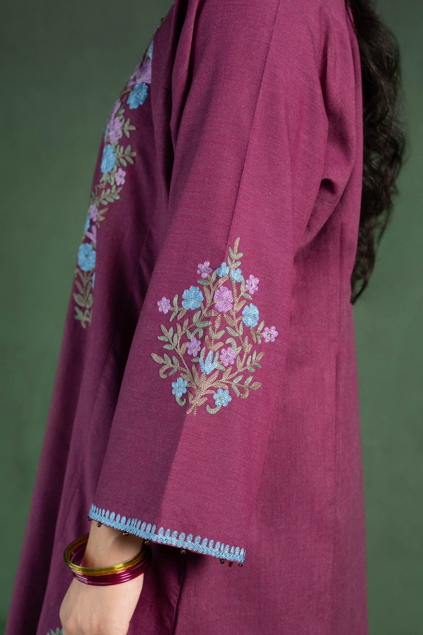 Verbena - Deep Plum Pheran & Farshi Salwar Set