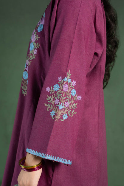 Verbena - Deep Plum Pheran & Farshi Salwar Set