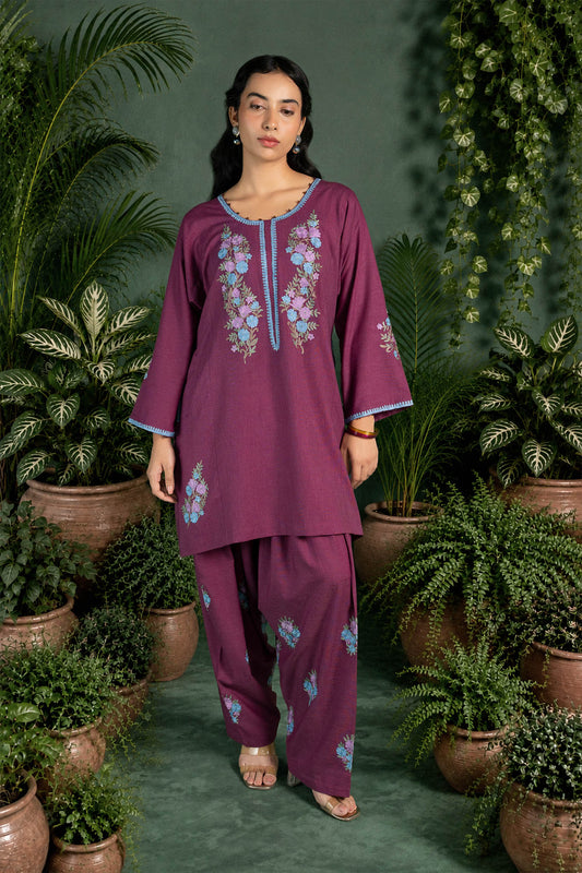 Verbena - Deep Purple Pheran & Farshi Salwar Set