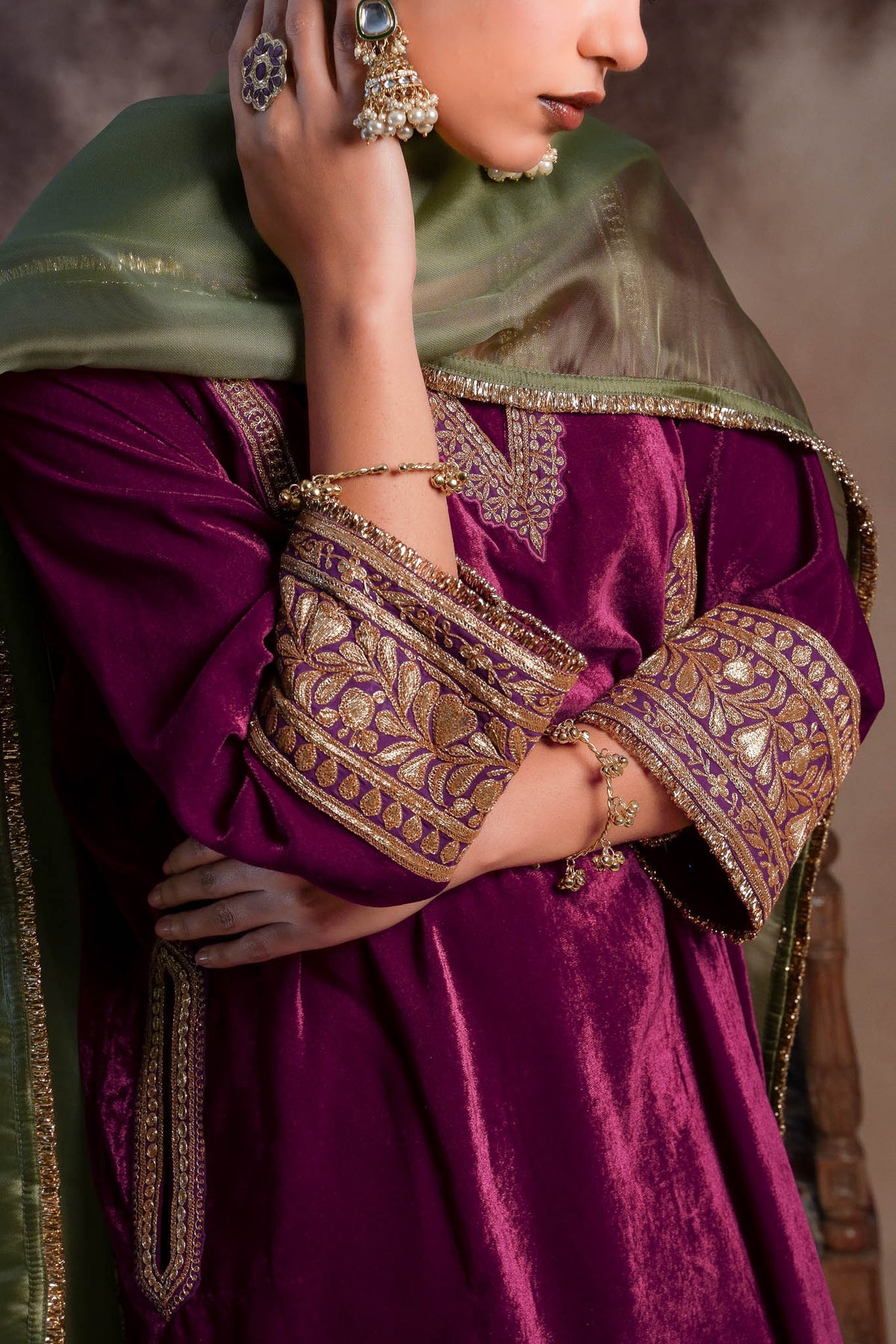 Turaco - Deep Purple Pheran Set