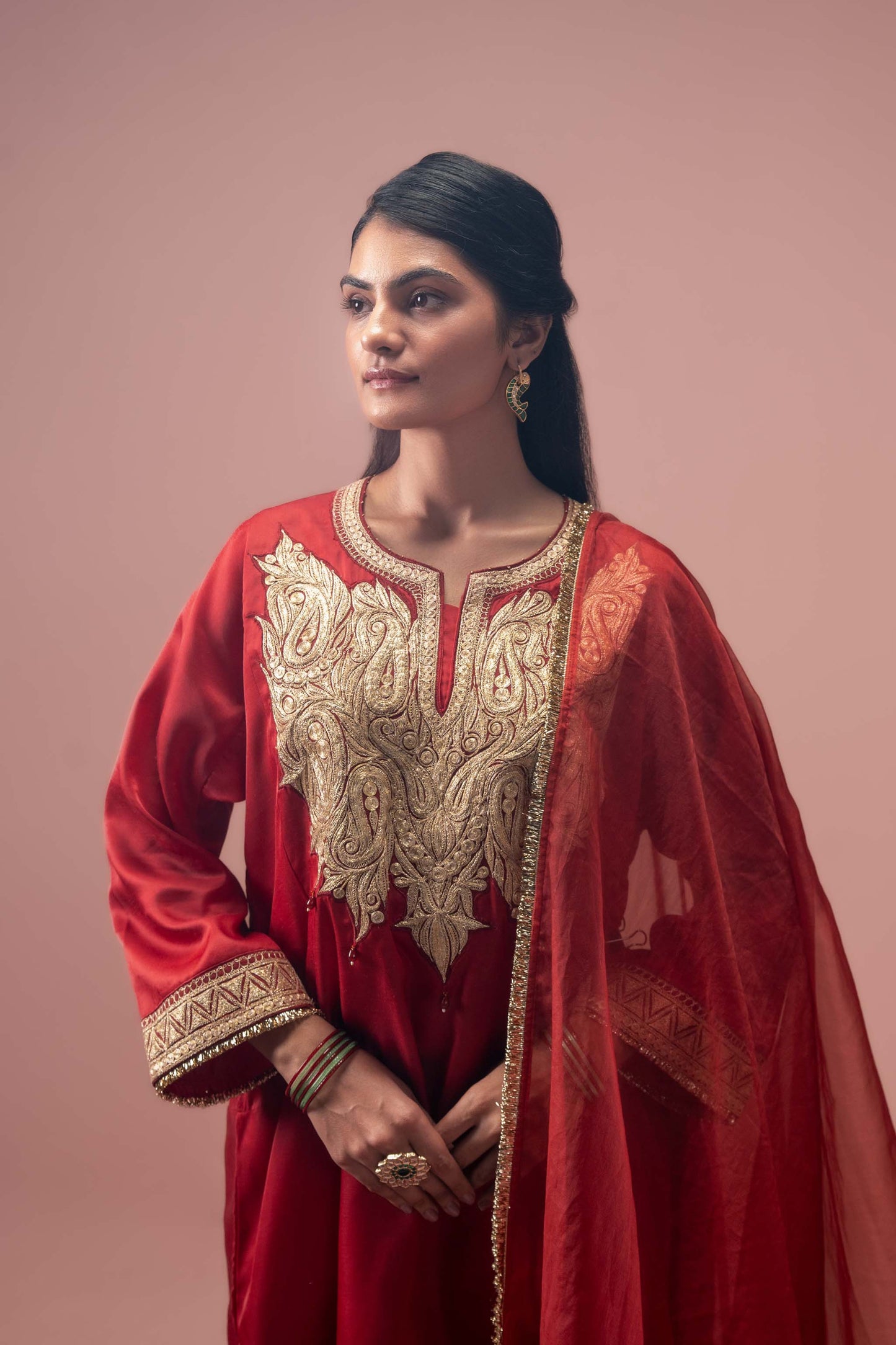 Crimson Empress - Red Pheran Set