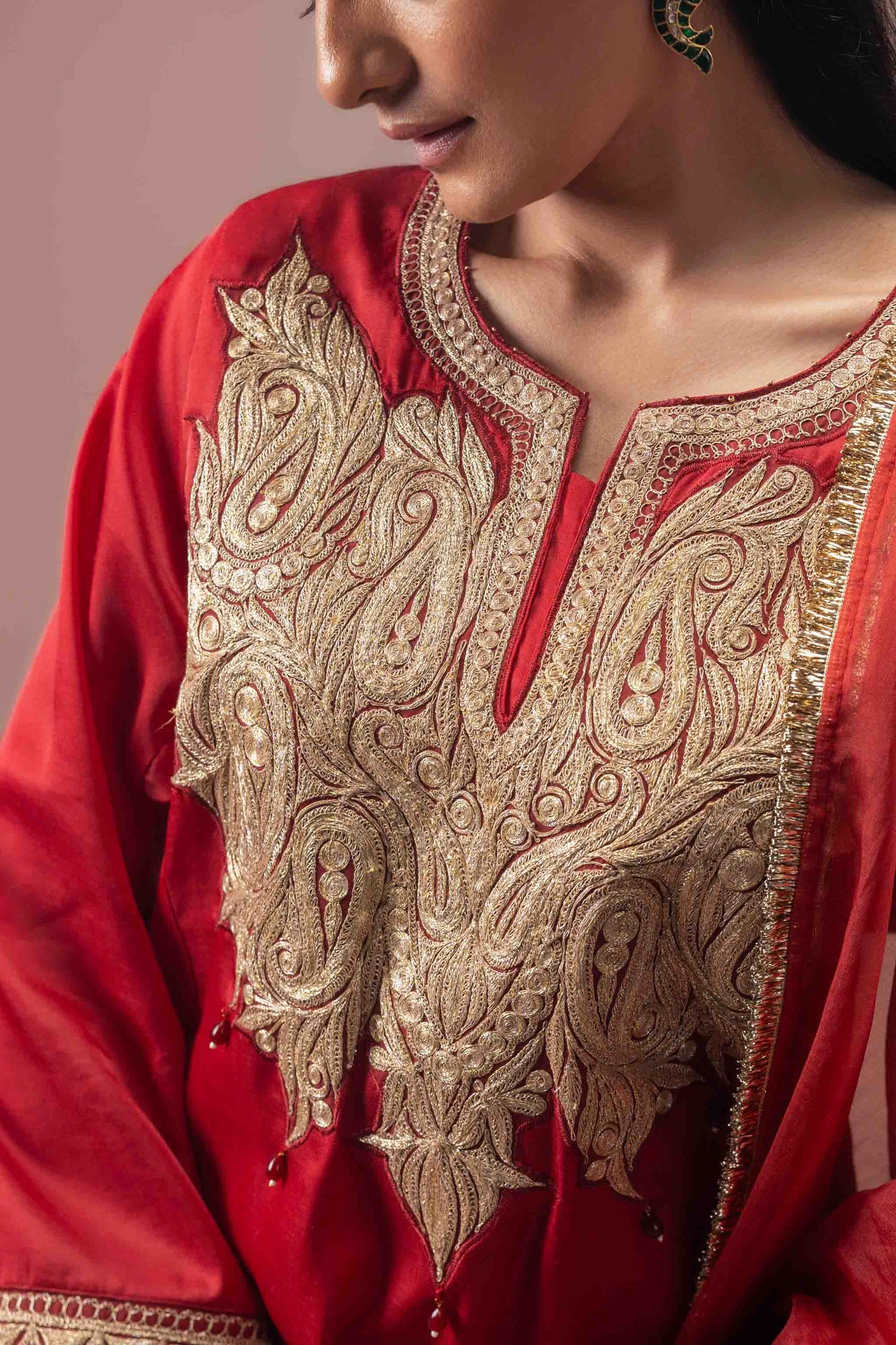 Crimson Empress - Red Pheran Set