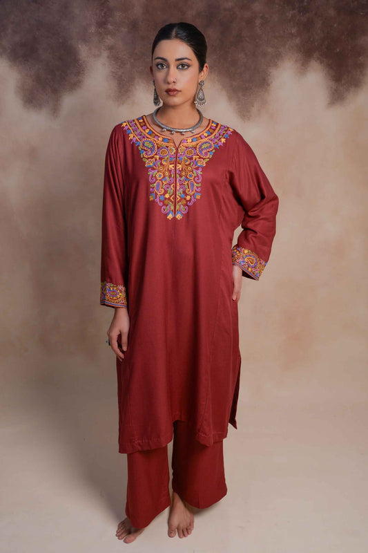 Cardinal - Deep Rust Pheran Set