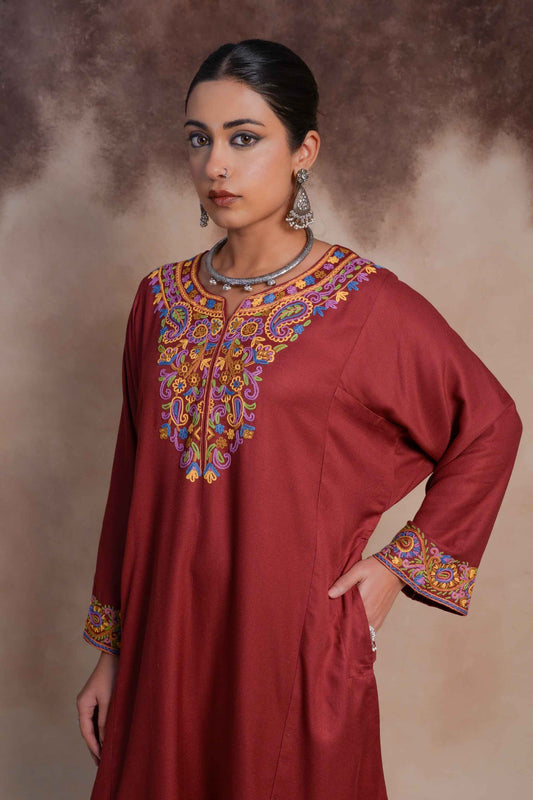 Cardinal - Deep Rust Pheran Set