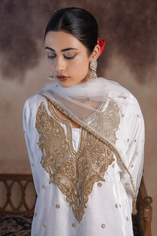 Albatross - White and Brown Pheran Set