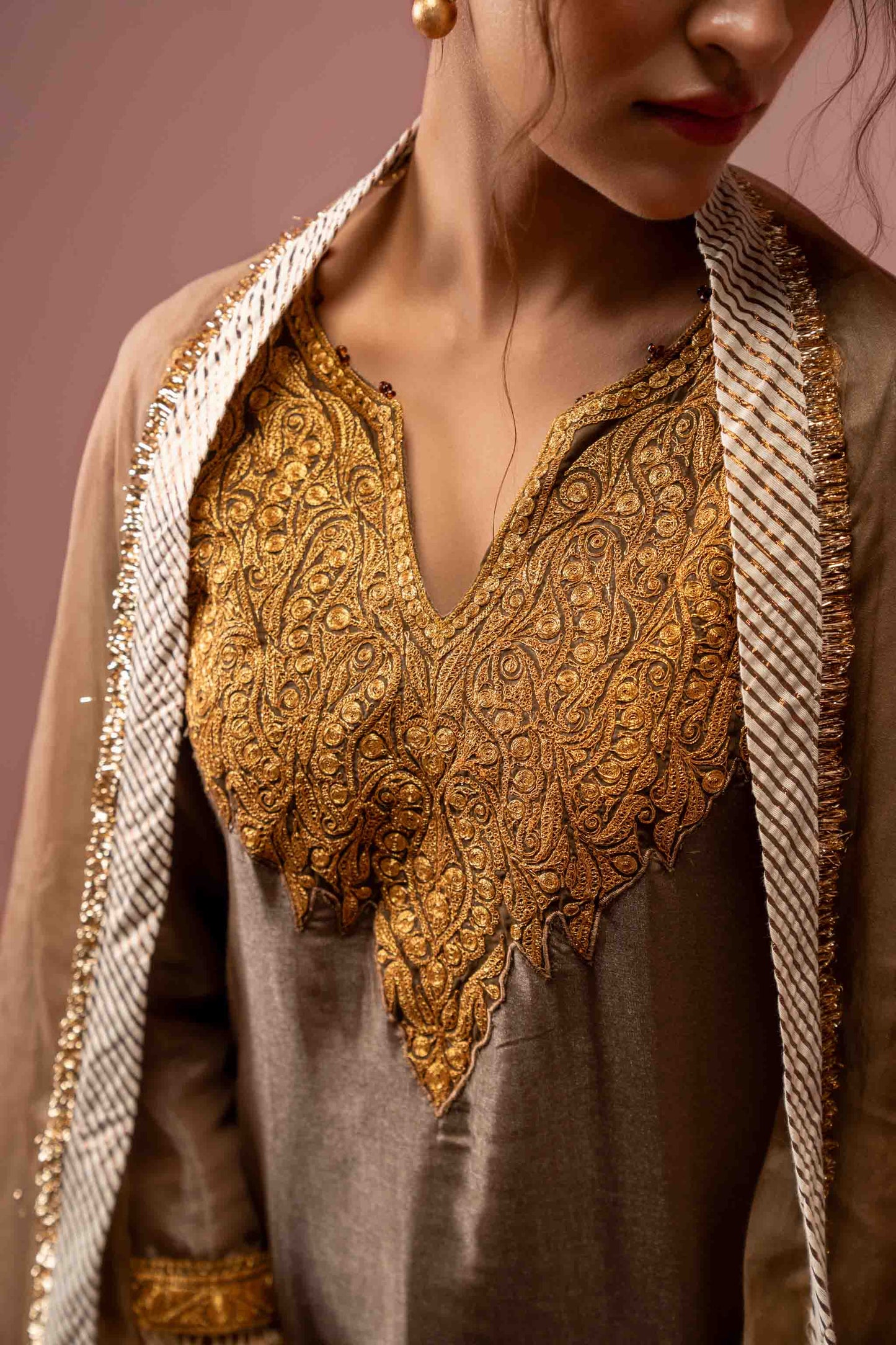 Hazel Radiance - Brown Sharara Set