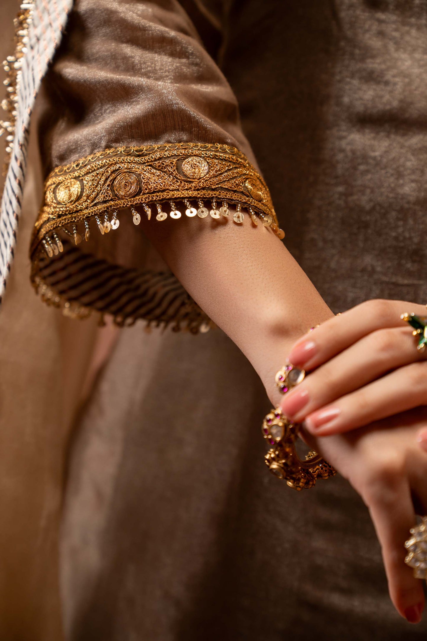 Hazel Radiance - Brown Sharara Set