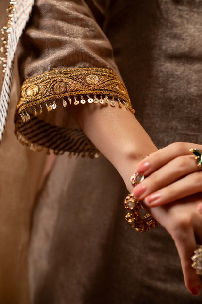 Hazel Radiance - Brown Sharara Set